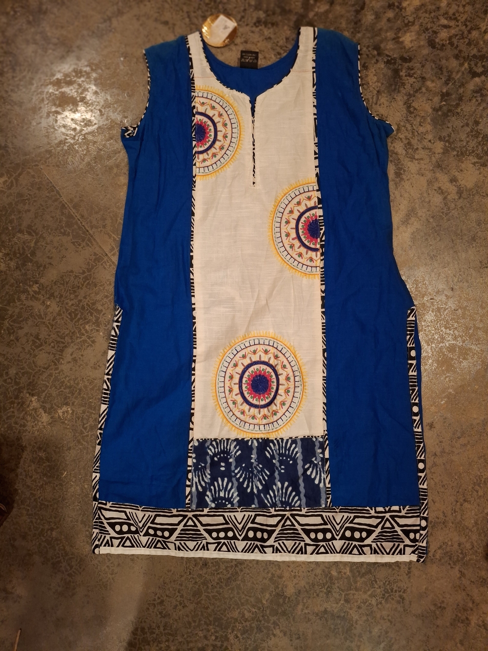 Boho Sleeveless Embroidered Medallion Dress - Picture 6 of 14